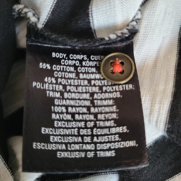 Anthropologie Postmark Bunny Rabbit Striped Henley Shirt Black Women XS - Picture 11 of 12